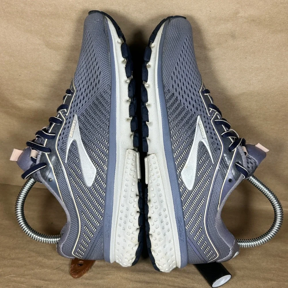 Brooks Ghost 12 Running Shoes Mens 6.5 Wide D Blue Grey Mesh 1203051D086